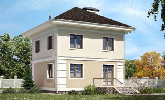 090-003-Л Проект двухэтажного дома, современный дом из пеноблока Хабаровск | Проекты домов от House Expert