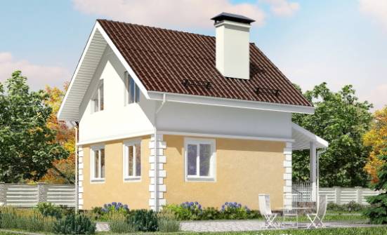 070-002-П Проект двухэтажного дома с мансардным этажом, красивый дом из пеноблока Хабаровск | Проекты домов от House Expert