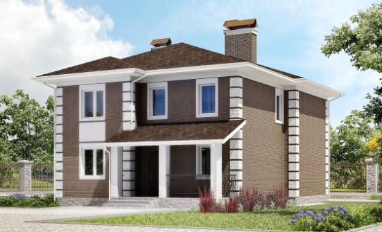 185-002-П Проект двухэтажного дома, недорогой коттедж из газобетона Хабаровск | Проекты домов от House Expert