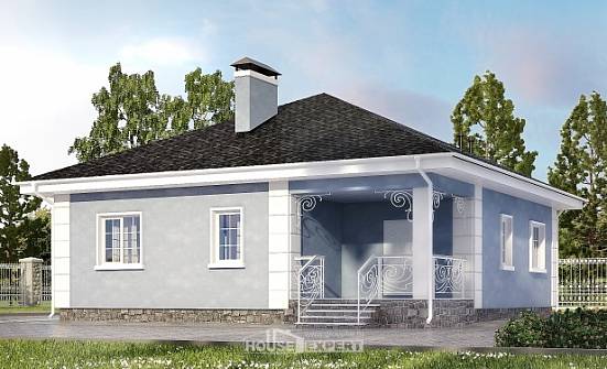 100-001-П Проект одноэтажного дома, бюджетный загородный дом из теплоблока Амурск | Проекты домов от House Expert