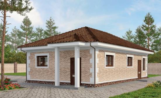 070-005-П Проект гаража из кирпича Советская Гавань | Проекты одноэтажных домов от House Expert
