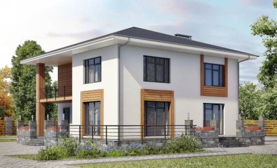 180-015-П Проект двухэтажного дома, скромный коттедж из пеноблока Амурск | Проекты домов от House Expert