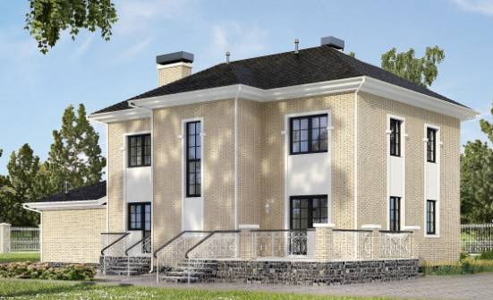 180-006-П Проект двухэтажного дома, гараж, классический коттедж из кирпича Хабаровск | Проекты домов от House Expert