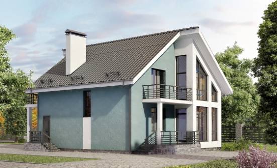 170-006-П Проект двухэтажного дома с мансардным этажом, доступный дом из арболита Амурск | Проекты домов от House Expert