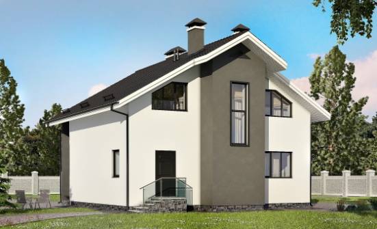150-005-Л Проект двухэтажного дома с мансардным этажом, небольшой дом из твинблока Хабаровск | Проекты домов от House Expert