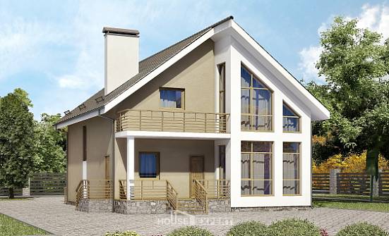 170-006-Л Проект двухэтажного дома мансардой, уютный домик из поризованных блоков Советская Гавань | Проекты домов от House Expert