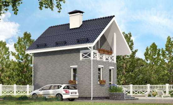 045-001-П Проект двухэтажного дома мансардой, маленький коттедж из газобетона Хабаровск | Проекты домов от House Expert
