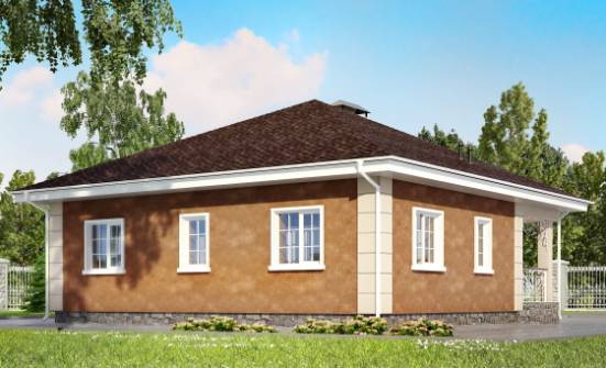 100-001-Л Проект одноэтажного дома, бюджетный коттедж из твинблока Хабаровск | Проекты домов от House Expert
