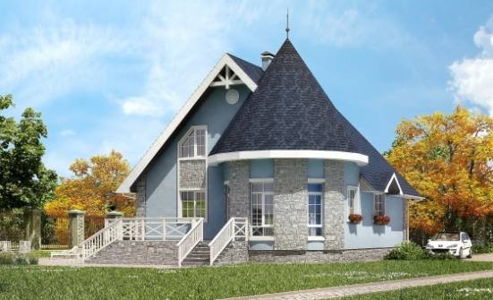 170-003-П Проект двухэтажного дома мансардой, скромный домик из блока Амурск | Проекты домов от House Expert