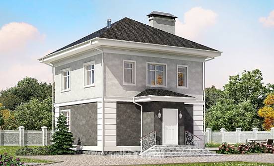 090-003-П Проект двухэтажного дома, скромный дом из блока Хабаровск | Проекты домов от House Expert