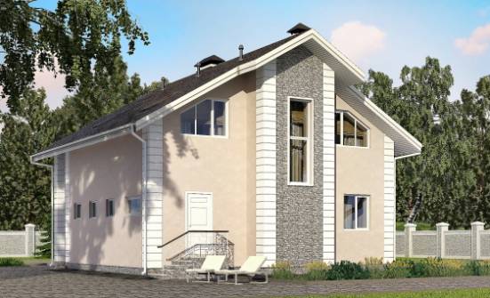 150-002-П Проект двухэтажного дома с мансардой и гаражом, простой дом из газосиликатных блоков Хабаровск | Проекты домов от House Expert