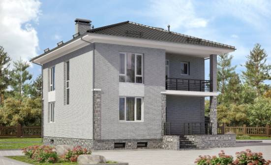 275-004-П Проект трехэтажного дома и гаражом, современный коттедж из кирпича Советская Гавань | Проекты домов от House Expert