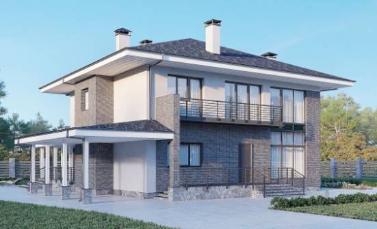 250-004-Л Проект двухэтажного дома, просторный загородный дом из керамзитобетонных блоков Хабаровск | Проекты домов от House Expert