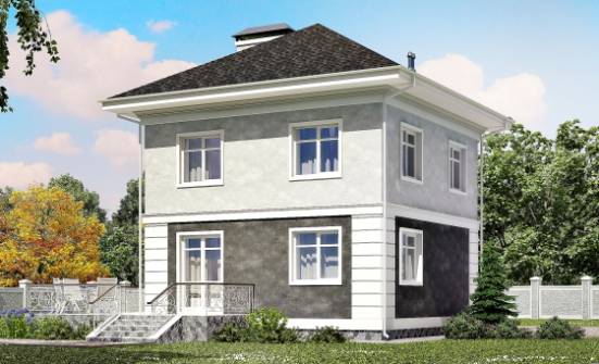 090-003-П Проект двухэтажного дома, скромный дом из блока Хабаровск | Проекты домов от House Expert