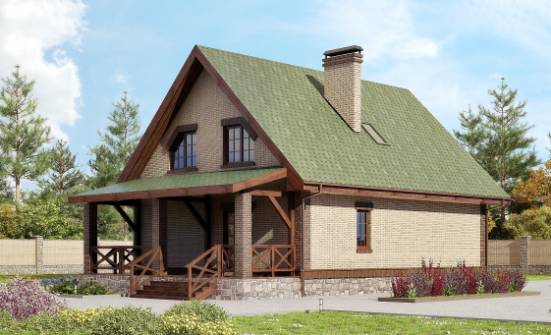 160-011-П Проект двухэтажного дома мансардный этаж, скромный дом из бризолита Хабаровск | Проекты домов от House Expert