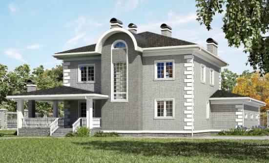 245-004-Л Проект двухэтажного дома и гаражом, современный загородный дом из кирпича Советская Гавань | Проекты домов от House Expert