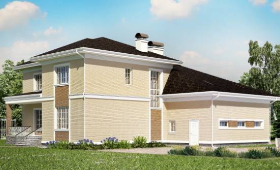 335-001-Л Проект двухэтажного дома и гаражом, классический загородный дом из кирпича Советская Гавань | Проекты домов от House Expert