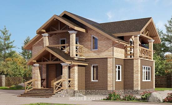 160-014-П Проект двухэтажного дома, небольшой коттедж из поризованных блоков Амурск | Проекты домов от House Expert