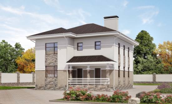 150-014-П Проект двухэтажного дома, красивый домик из бризолита Хабаровск | Проекты домов от House Expert