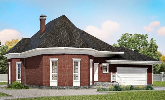 290-002-П Проект двухэтажного дома мансардой, гараж, классический домик из поризованных блоков Хабаровск | Проекты домов от House Expert