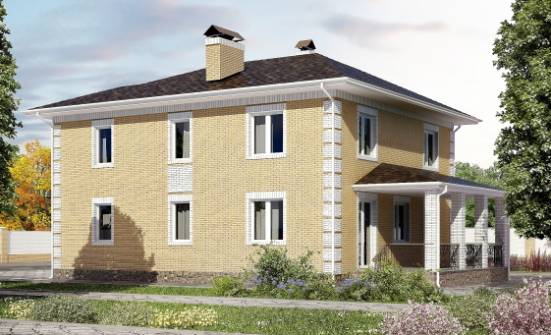 220-006-Л Проект двухэтажного дома, гараж, красивый дом из арболита Амурск | Проекты домов от House Expert