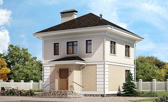 090-003-Л Проект двухэтажного дома, современный дом из пеноблока Хабаровск | Проекты домов от House Expert