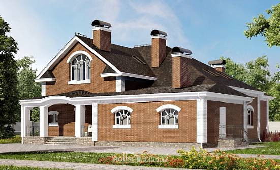 400-003-П Проект двухэтажного дома с мансардным этажом, уютный коттедж из блока Хабаровск | Проекты домов от House Expert