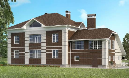 505-002-Л Проект трехэтажного дома, гараж, уютный загородный дом из кирпича Амурск | Проекты домов от House Expert