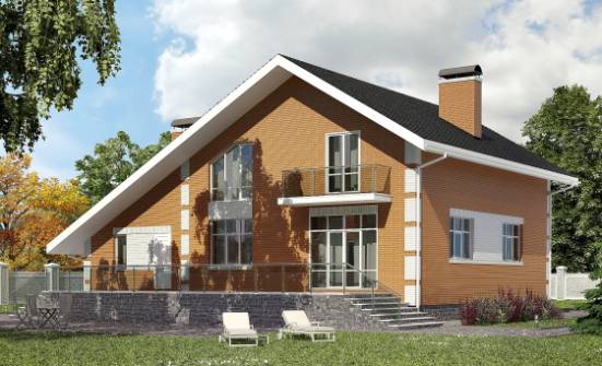 190-006-П Проект двухэтажного дома мансардный этаж и гаражом, простой домик из газобетона Амурск | Проекты домов от House Expert