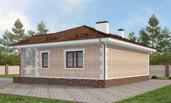 065-002-П Проект бани из кирпича Хабаровск | Проекты одноэтажных домов от House Expert