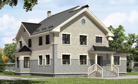300-004-П Проект двухэтажного дома, большой загородный дом из поризованных блоков Хабаровск | Проекты домов от House Expert