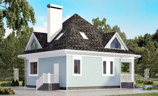 110-001-Л Проект двухэтажного дома мансардой, экономичный домик из теплоблока Советская Гавань | Проекты домов от House Expert