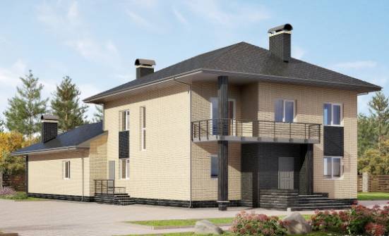 305-003-Л Проект двухэтажного дома, красивый коттедж из твинблока Амурск | Проекты домов от House Expert