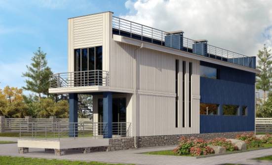 100-003-П Проект двухэтажного дома, бюджетный коттедж из керамзитобетонных блоков Хабаровск | Проекты домов от House Expert