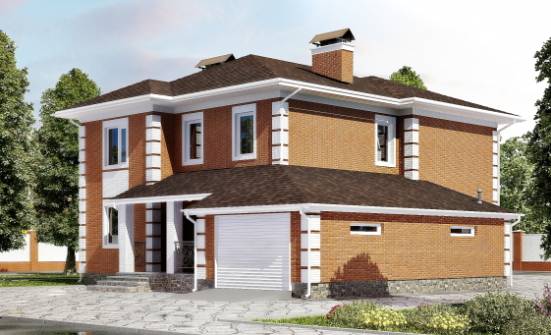 220-004-Л Проект двухэтажного дома, гараж, классический дом из кирпича Хабаровск | Проекты домов от House Expert