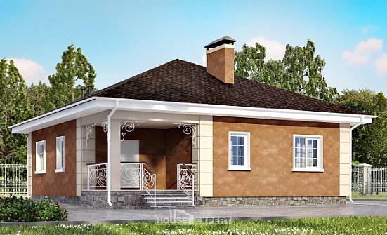 100-001-Л Проект одноэтажного дома, бюджетный коттедж из твинблока Хабаровск | Проекты домов от House Expert