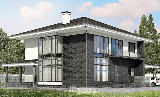245-002-П Проект двухэтажного дома, гараж, красивый загородный дом из керамзитобетонных блоков Амурск | Проекты домов от House Expert