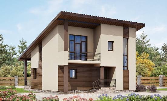 140-005-Л Проект двухэтажного дома с мансардой, недорогой домик из арболита Хабаровск | Проекты домов от House Expert