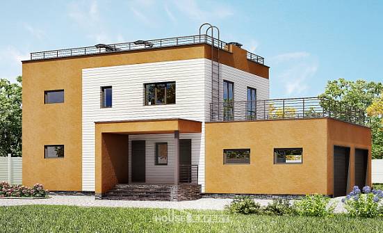 180-012-П Проект двухэтажного дома и гаражом, простой коттедж из кирпича Хабаровск | Проекты домов от House Expert