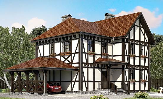 180-004-Л Проект двухэтажного дома с мансардой и гаражом, скромный коттедж из кирпича Амурск | Проекты домов от House Expert