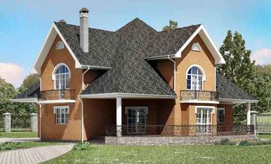 310-001-П Проект двухэтажного дома мансардой, уютный загородный дом из газобетона Амурск | Проекты домов от House Expert