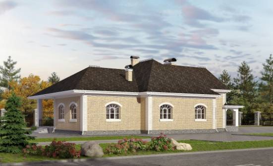 290-001-П Проект двухэтажного дома с мансардой и гаражом, классический домик из кирпича Хабаровск | Проекты домов от House Expert