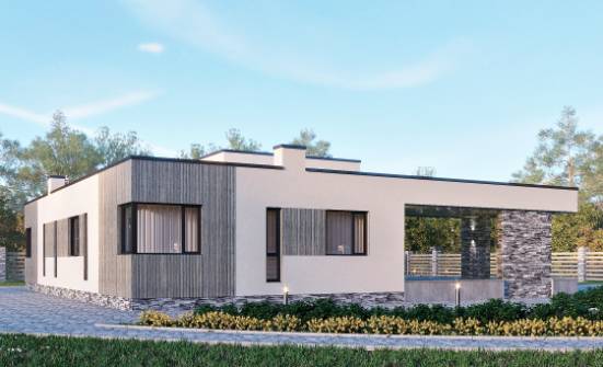 175-001-Л Проект одноэтажного дома, бюджетный дом из арболита Амурск | Проекты домов от House Expert