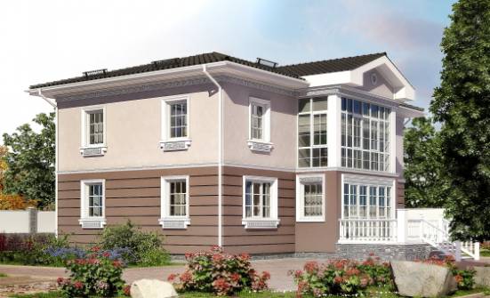 210-005-П Проект двухэтажного дома, современный загородный дом из газосиликатных блоков Амурск | Проекты домов от House Expert