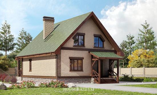 160-011-П Проект двухэтажного дома мансардный этаж, скромный дом из бризолита Хабаровск | Проекты домов от House Expert