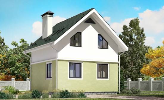 070-001-П Проект двухэтажного дома с мансардой, скромный домик из теплоблока Советская Гавань | Проекты домов от House Expert