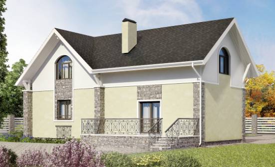 150-012-П Проект двухэтажного дома мансардой, бюджетный загородный дом из блока Амурск | Проекты домов от House Expert