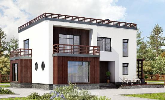 215-002-П Проект двухэтажного дома, красивый дом из твинблока Хабаровск | Проекты домов от House Expert