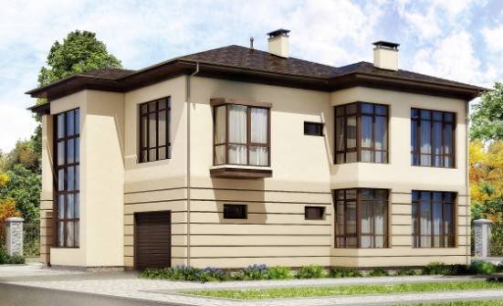 300-006-П Проект двухэтажного дома и гаражом, классический дом из кирпича Советская Гавань | Проекты домов от House Expert