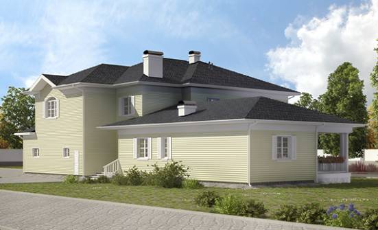 410-002-Л Проект двухэтажного дома, гараж, уютный коттедж из теплоблока Хабаровск | Проекты домов от House Expert